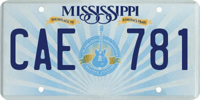 MS license plate CAE781