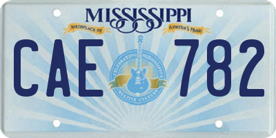 MS license plate CAE782