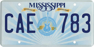 MS license plate CAE783