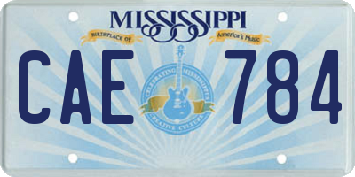 MS license plate CAE784