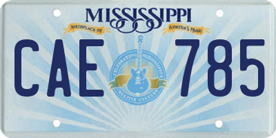 MS license plate CAE785