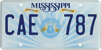 MS license plate CAE787