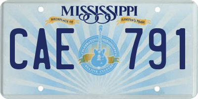 MS license plate CAE791