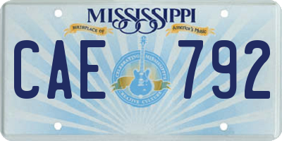 MS license plate CAE792