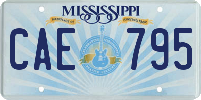 MS license plate CAE795