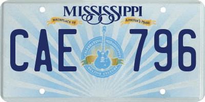 MS license plate CAE796