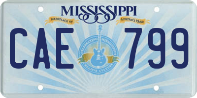 MS license plate CAE799