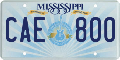 MS license plate CAE800