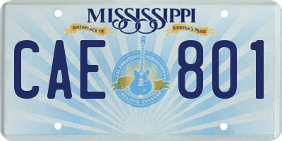 MS license plate CAE801
