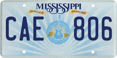 MS license plate CAE806