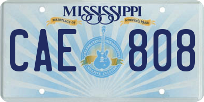MS license plate CAE808