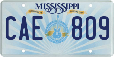 MS license plate CAE809