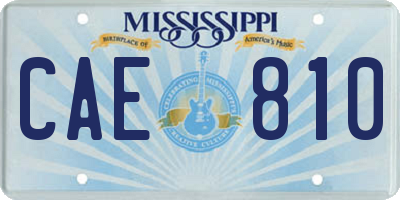MS license plate CAE810