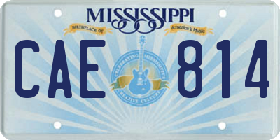 MS license plate CAE814