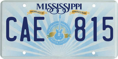 MS license plate CAE815