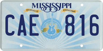 MS license plate CAE816