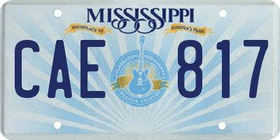 MS license plate CAE817