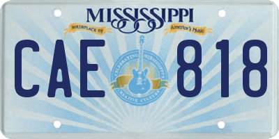 MS license plate CAE818