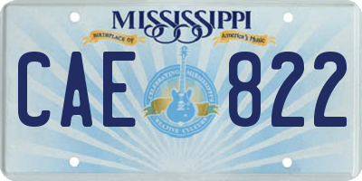 MS license plate CAE822