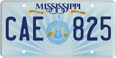 MS license plate CAE825