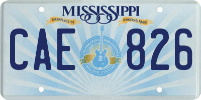 MS license plate CAE826