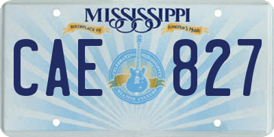 MS license plate CAE827