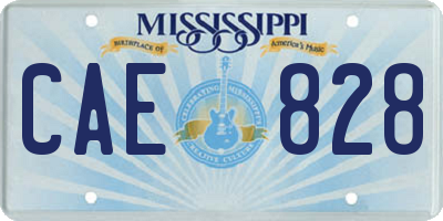 MS license plate CAE828