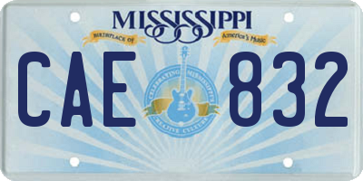 MS license plate CAE832