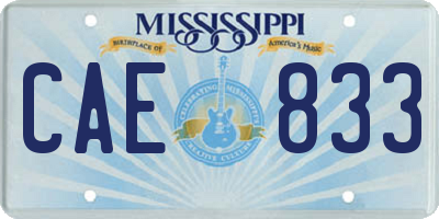 MS license plate CAE833