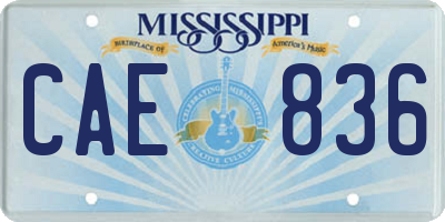 MS license plate CAE836