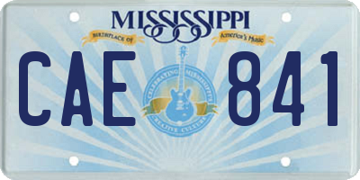 MS license plate CAE841