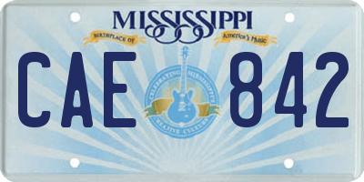 MS license plate CAE842