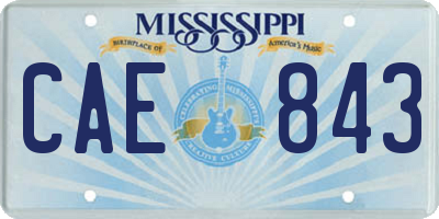 MS license plate CAE843