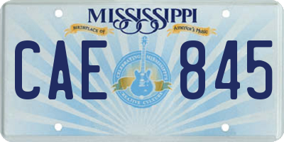 MS license plate CAE845