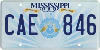 MS license plate CAE846