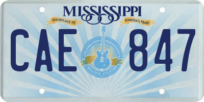 MS license plate CAE847