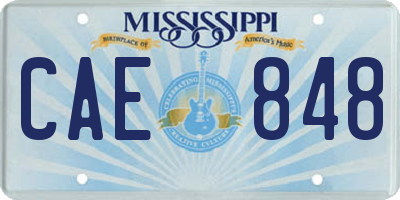 MS license plate CAE848