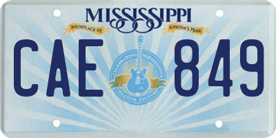 MS license plate CAE849