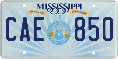 MS license plate CAE850