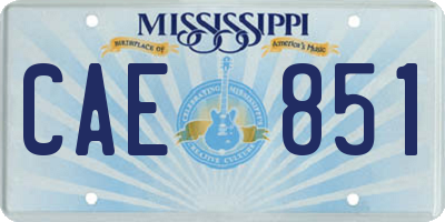 MS license plate CAE851
