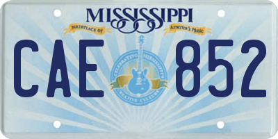 MS license plate CAE852