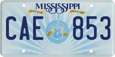 MS license plate CAE853