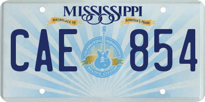 MS license plate CAE854