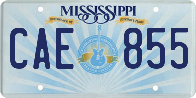 MS license plate CAE855