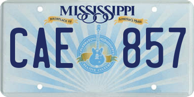 MS license plate CAE857