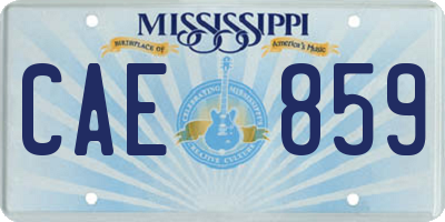 MS license plate CAE859