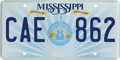 MS license plate CAE862