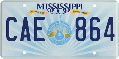 MS license plate CAE864