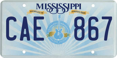 MS license plate CAE867