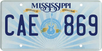 MS license plate CAE869